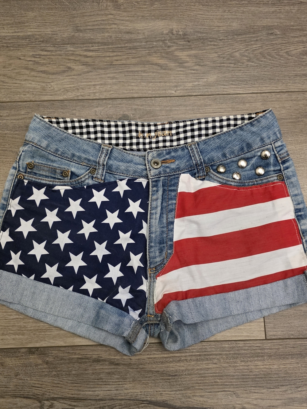 Vtg Hiromichi Nakano Denium Jean Shorts American Flag Patrotic